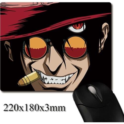 Alucard biting a bullet Classic CG of anime Hellsing printed Heavy weaving anti-slip rubber office mouse pad Coaster Party gifts