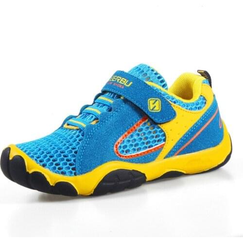 Size 35 Boys Running Shoes Single Mesh Kids Walking Sneakers Non-slip Casual Sports Footwear