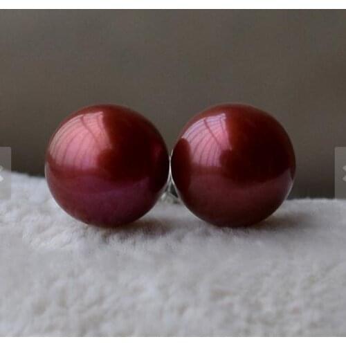 Favorite Pearl Earrings AAA 8.5-9MM Brown Freshwater Pearl Sterling Silver Stud Earring Perfect Wedding Birthday Women Gift Fine