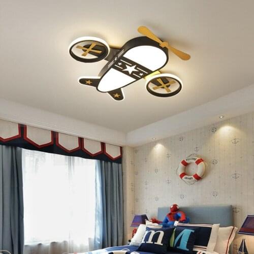 Baby Room Chandelier Childrens Bedroom Led Light Black Airplane Chandelier Lighting For Kids Room Lamp Baby Room Boy Girl Lamp