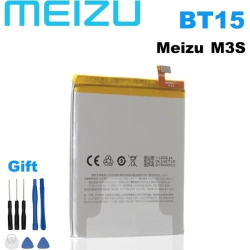 MEIZU 100% Original BT15 3020mAh Mobile Phone Battery For Meizu M3s Smart Cellphone Replacement Rechargeable Battery +Tools