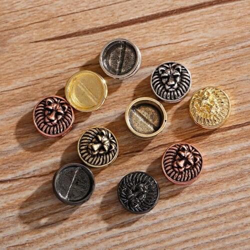 Retro Style Fashion Spacer Beads Round Lion Shape Copper Beads 1 Piece/Lot Of Accessories For Handmade DIY Charm Bracelet