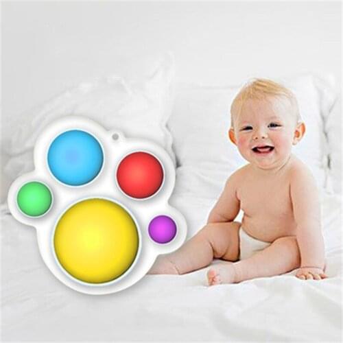 New Fidget Simple Dimple Antistress Bear Paw Educational Toy Keychains Kids Mini Pop Toy Keychain Controller Anti-Stress Board