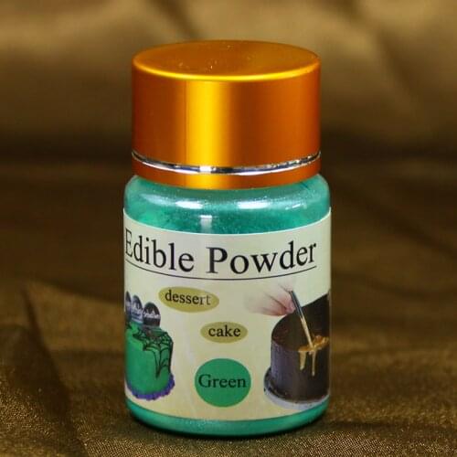 Edible Dust Pearl Food Powder for Baking Ingredients Fondant Powder Macaron Cream Cake Decorations Edible Coloring Green 10g