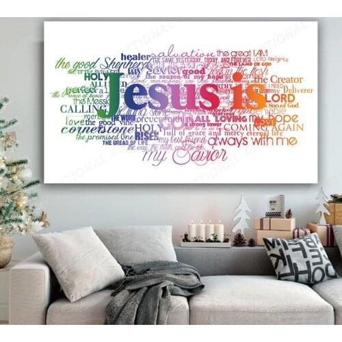 Minimalism Posters and Prints Christian Jesus Letter Religions Picture Wall Art Canvas Paintings Modern Living Room Home Decor