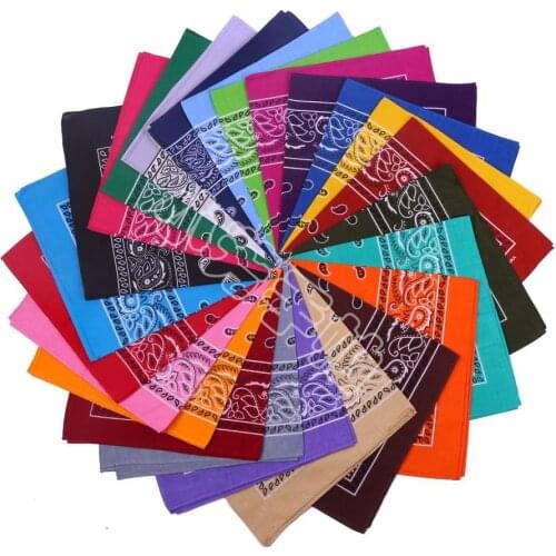 AMYO New 55*55cm Square Bandana Scarf for Women Cotton Print Cashew Flowers Headscarf Female