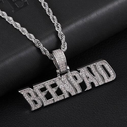 D&Z Been Paid Pendant In White Gold Soild Back Iced Out Pendant Paved CZ Stone Hip Hop Silver Color Charm Chains Jewelry Gift