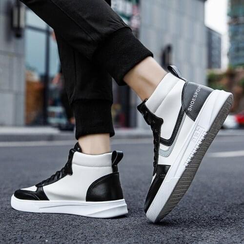 Boty Casual mens MEN leather summer sneakers ankle hightop dress Winter Sneaker ANKLE High military high for winter cowboy man