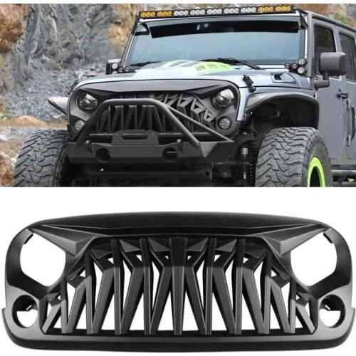 For Wrangler Grill Racing Grills Bumper Mesh Modified Mask For Wrangler JK JKU Rubicon Sahara Sport 2007 2008 2009 2010-2017 Car