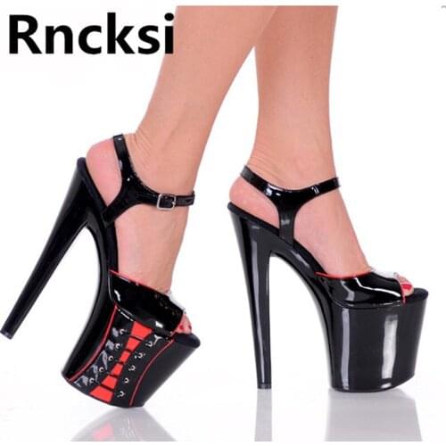 Rncksi New Spring Summer Women Pole Dance Shoes 20CM High Heels Sexy Show Shoes Sandals Party Club High-heel Shoes