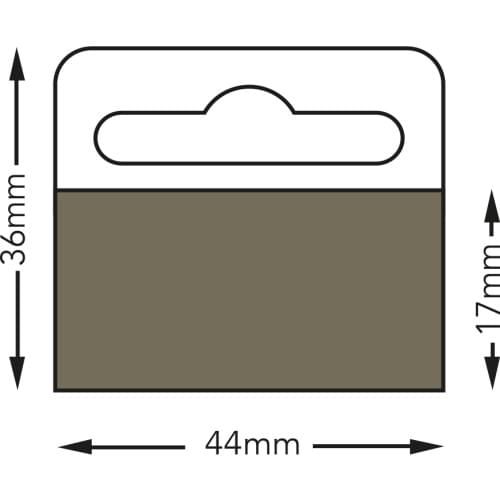 Hang Tabs Self Adhesive Clear Sticky Plastic Hanger 4,4x3,6 cm 1000 tabs (HT352)