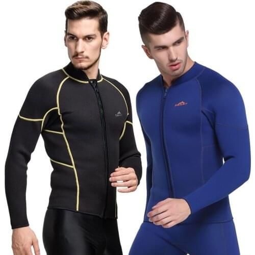 SBART 1PC 3MM Zip Up Wetsuit Neoprene Scuba Jacket For Men Diving Suit Swimsuit Long Sleeve Surfing Sailing Clothes 2018 DCO