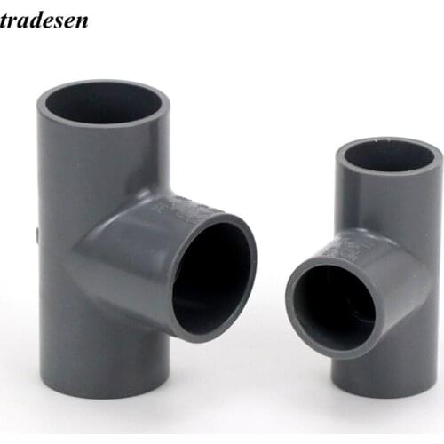 Inner Dia 63 - 315mm Gray PVC Tee Connector Aquarium Fish Tank Tube DIY Tools Garden Water Connectors UPVC Pipe Joints 1pcs