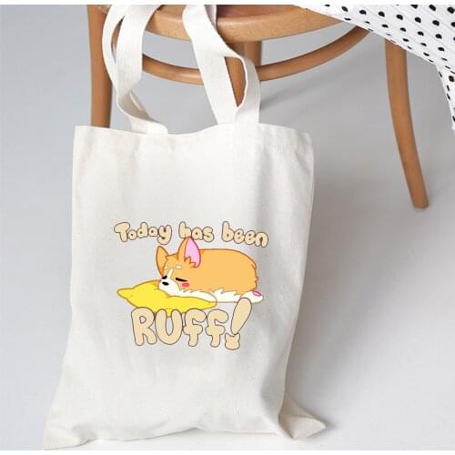 Shiba Inu Kpop Women Tote Bags Handbag Ladies Cloth Casual Shoulder Bag Female Funny Reusable Canvas Shopper Bag Girl Books Bag