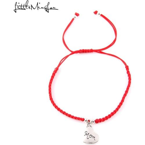 Little MingLou Tibetan Buddhist Lucky mom grandma Charm Bracelets & Bangles For Women Handmade braided Red Rope Budda Bracelet