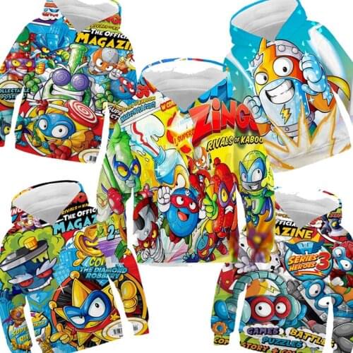 Boys Girls Spring 3D Super Zings Hoodie Children Cotton Sweatshirt Kids Superzings Series Game Pullover Teens Clothing Coat