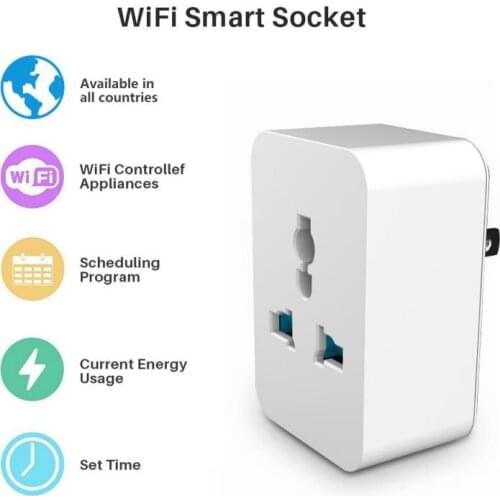 Wifi Smart Plug Socket 15A Bluetooth Outlet Energy Monitoring Timer Voice Control Sockets Adapter Works With Alexa Google Home