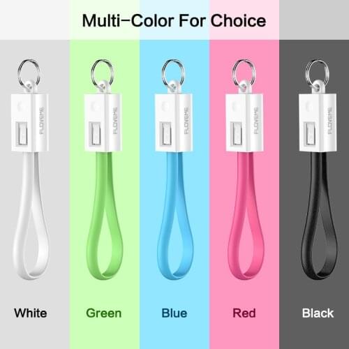 FLOVEME Keychain Micro USB Type C Lighting Charge Portable Cable For iphone 12 Pro Max 15CM USB Phone Charger Cable For Samsung