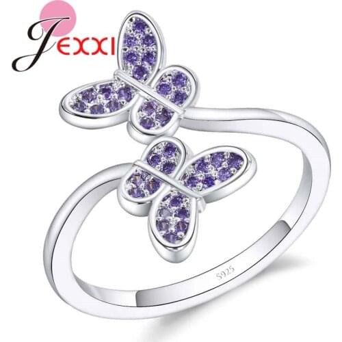 Authentic 100% 925 Sterling Silver Wonderful Design Butterfly Style Gorgeous Female Jewelry Ornament Rings Factory Price