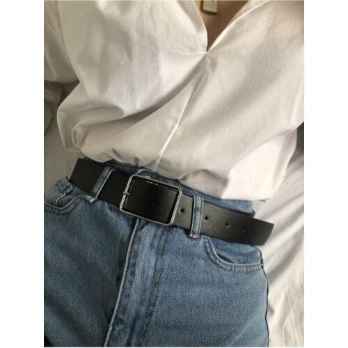 Womens Basic Silver Buckle Belt
