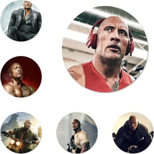 58mm The Rock Dwayne Johnson Icons Pins Badge Decoration Brooches Metal Badges For Clothes Backpack Decoration