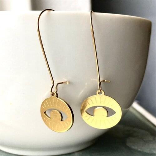 Evil Eye Earrings Gold Eye Jewelry Good Luck Earrings Gold Eye Earrings