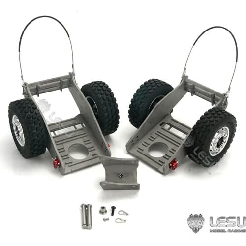 1Pair Metal Trailer Tracks Towing Wheels for 1/14 LESU Komatsu AC360 RC Hydraulic Excavator DIY Model