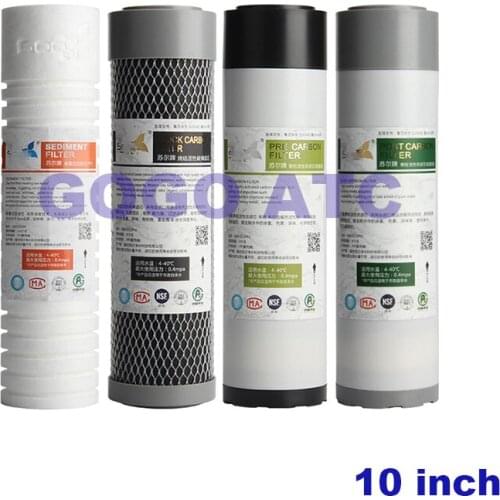 10 Inch High Quality Water Purifier Pure Machine Universal Groove PP Cotton Coconut Shell Activated Carbon Filter
