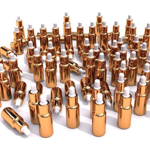 15ml Gold glass dropper bottle f essential oil,empty makeup containers,small golden refillable cosmetics perfume sample bottles