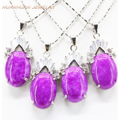 15x30mm Chain Drop Stone Pendant For Women Crystal Natural Jades Necklace & Pendants Silver-Color Stainless Steel Jewelry B3339