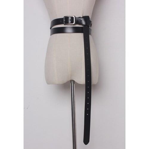 200CM Belt Double Wide Wrap Genuine Leather Medieval Long Shoulder Belt Vikings Tactical Pin Buckle Strap Gear For Women