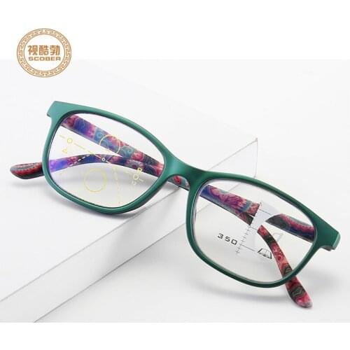 2019 national style progressive multi-focus reading glasses men far near multifocal glasses women anti-blue presbyopic eyewear