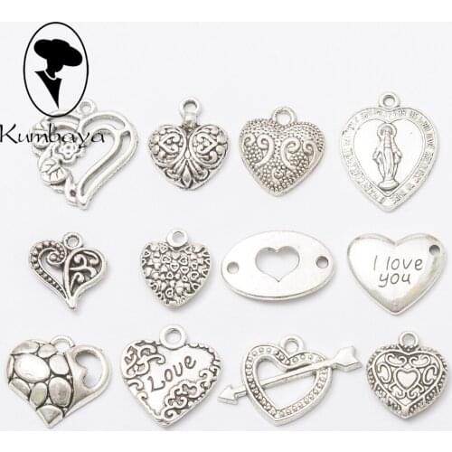 50 pcs/lot Anti-silver Hearts Small Charms Random Sending Naked Bodies Hand Charms Alloy Doll Necklace DIY Accessories NS238-B