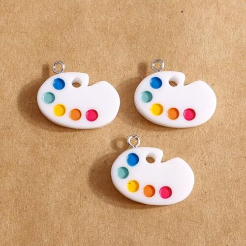 10pcs/lot 18*23mm Enamel Mini Palette Charms for Jewelry Making Fashion Earring Pendants Bracelets Necklace Charms DIY Findings