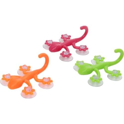Gecko Powerful Plastic Four Suction Cups Hook Wall Hanger Decoration Bathroom E56C
