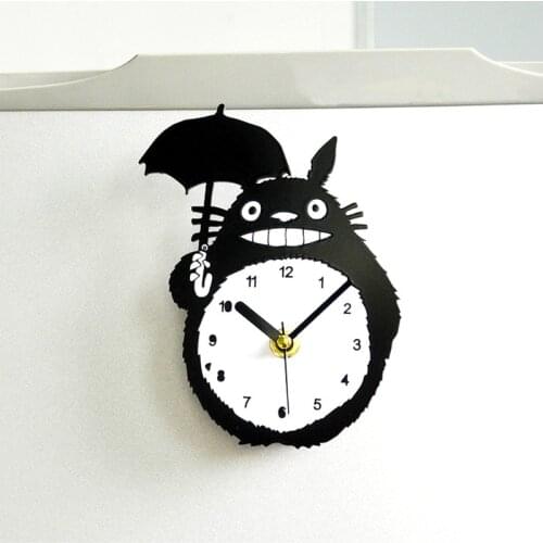 Cute Totoro Fridge Magnet magnetic wall clock Nordic home decoration accessories Children gift refrigerator clock message holder