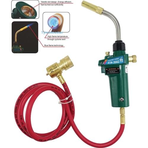 Mapp Welding Torch Piezo Ignition Gas Flame Soldering Tool 1.5m Hose CGA600 BBQ Heating Quenching HVAC Plumbing Brazing Torch