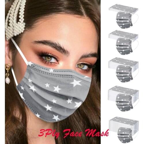Start Printed Disposable 3ply Three Layer Protective Lastic Earloop Pollution Маска Для Лица Scarf Halloween Cosplay MasK