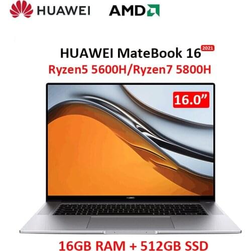 Huawei MateBook 16 2021 laptop R7 5800H 16GB RAM 512GB SSD full-screen 16 inch 2.5K professional all-around screen computer touc