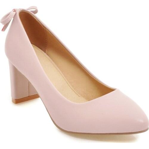 In the spring and autumn of 2018 new products with shallow thick with high pointed mouth size code 33 single shoes 1853-43