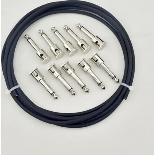 New DIY guitar patch Cable Solder-free kit Pedalboard 10ft 10 Mono Plugs in Black For guitar PEDAL