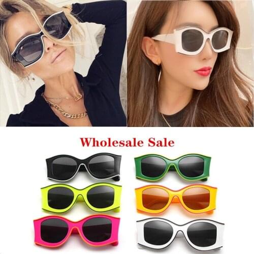 Double Colors Ins Popular Glasses Oval Sunglasses Ladies Fashion Retro Sunglasses Personality Men Contrast Funny GlassesUV400