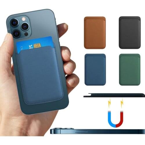 Portable Phone Wallet Card Solt Bag for iPhone 12 Pro Max Mini Magsave Magnetic Fashion Card Case for iPhone12 Mini Fundas Coque
