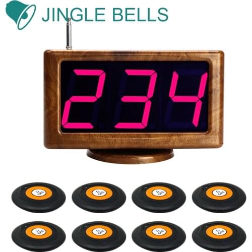 JINGLE BELLS 3 colors 8 calling buttons 1 LED screen display receiver wireless calling system button restaurant equipment