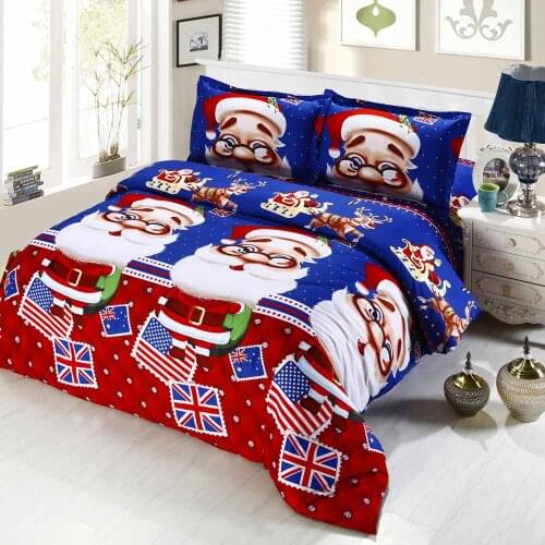 Christmas Gift 3D Bedding Sets Santa Claus Christmas Decorations for Home Bedclothes Duvet Quilt Cover Bed Sheet 2 Pillowcases