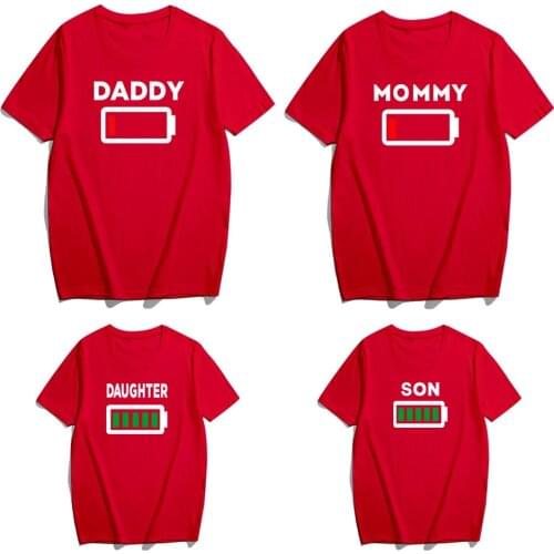 Family Matching Clothes Look Matching Outfits Clothes Dad Mom Daughter Son T-shirt for Daddy Mommy and Me Baby Girl Boy Clothing