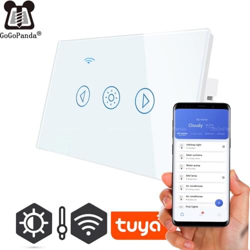 US Standard Touch Dimmer Switch Wifi Tuya App Control 1 Gang Wall Light Adjust Light Smart Automation Switch Lighter Darker 220V