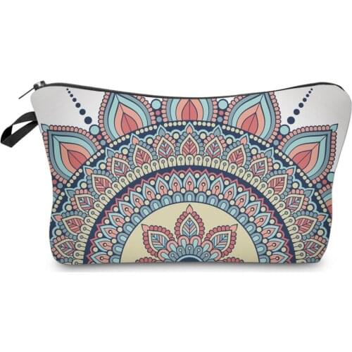 Makeup Bag 2021 Organizer Insert Womens Cosmetic New Fashion Travel Pockets Handbag Maleta De Maquiagem Mandala Style Tote