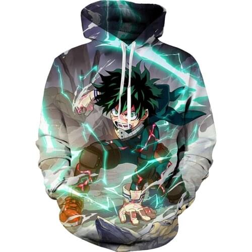 My Hero Academia Midoriya Izuku Cosplay Hoodie Sport Gym Costume Deku Cosplay Sweatshirt