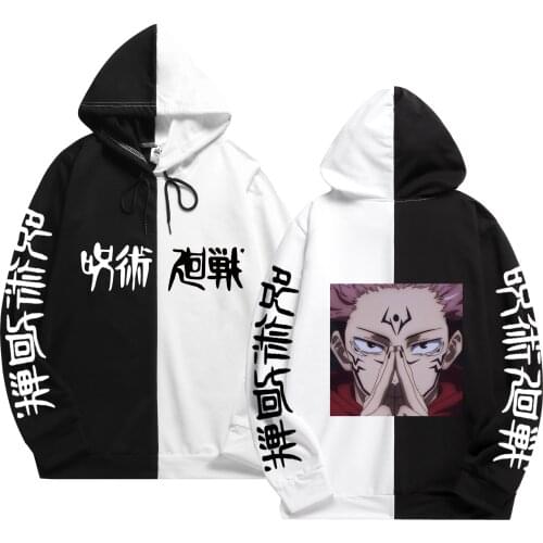 Japan Anime Jujutsu Kaisen Summer The Sharingan Patchwork Mens hoodies Sportswear Sweatshirts top Thin Clothing Hoodie Harajuku